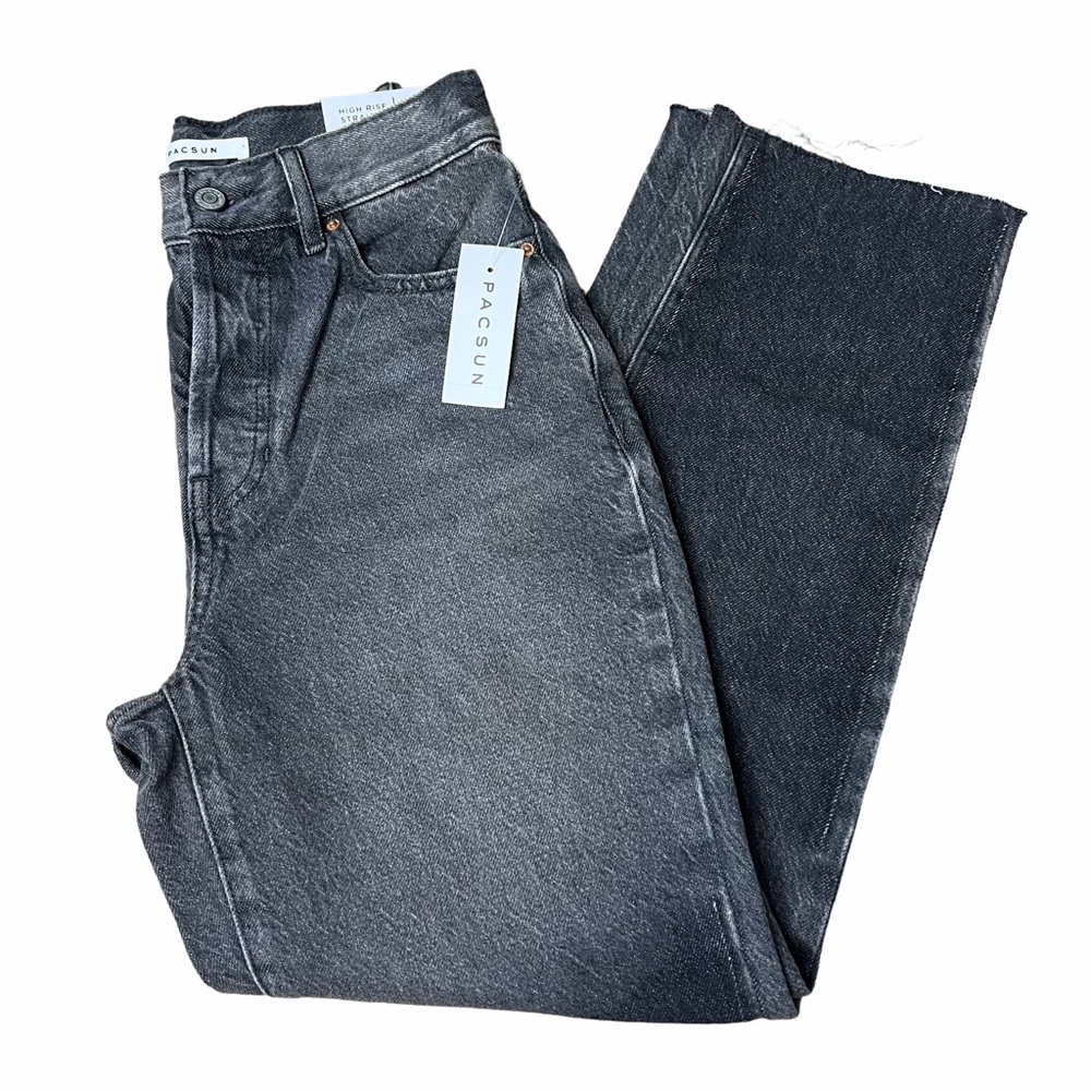 Pacsun High Rise Straight Leg Jeans Two Tone Denim Size 24